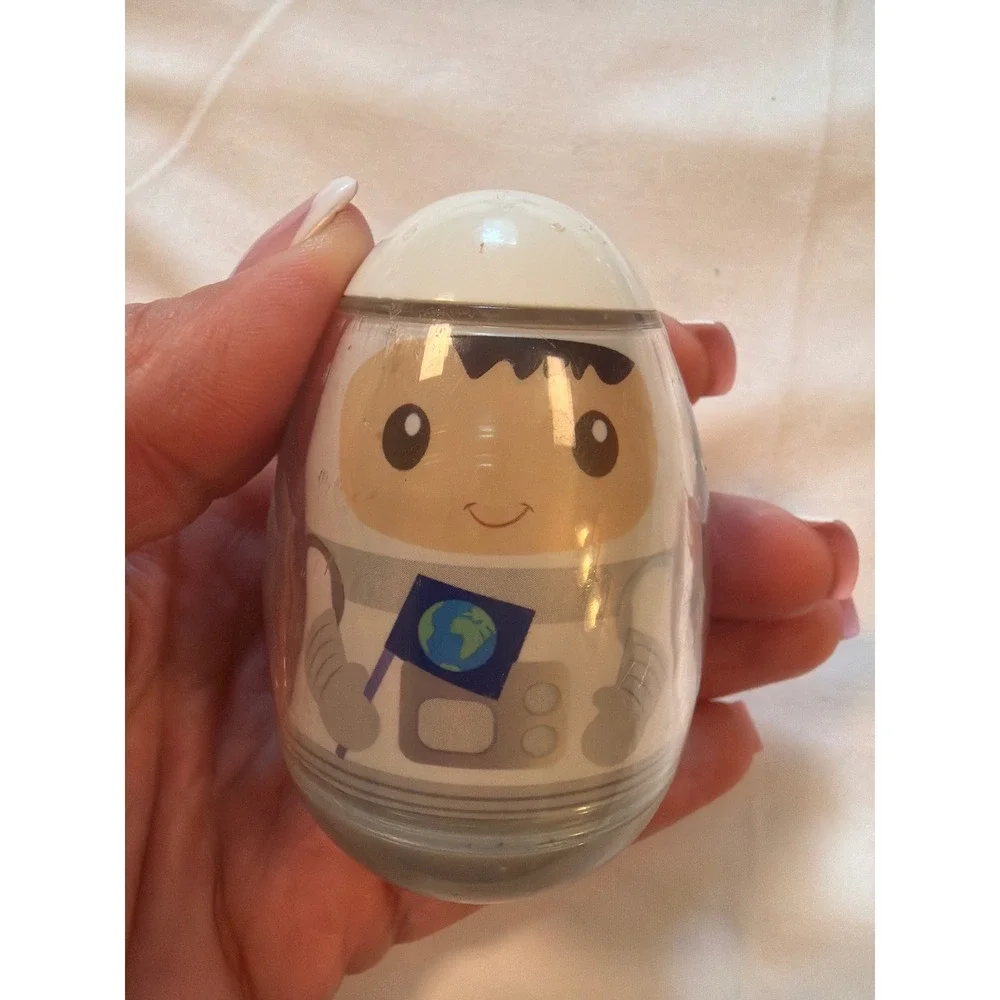 Set of 4 Roly Poly Wobble Egg Toys Astronaut Police Construction Girl Figures